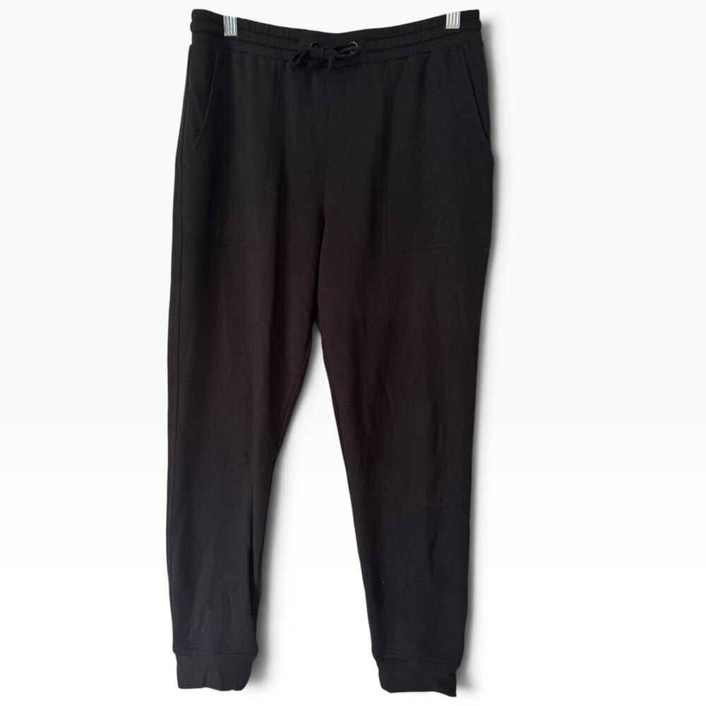 Quince Black Soft Jersey Knit Jogger Sweatpants Women’s Size Small Fleece Lined
